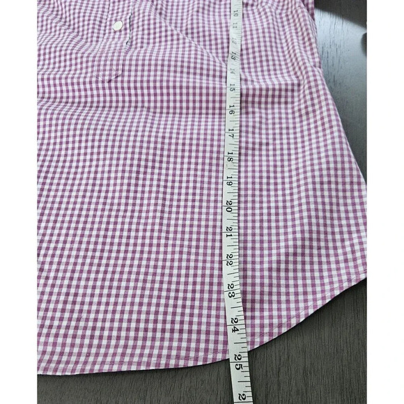 Vineyard Vines Women's Purple Gingham Shirt 1/2 Button Front Collared Size 2 - Picture 6 of 12